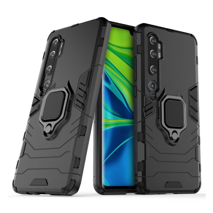 Custodia Xiaomi Redmi Note 7 - Custodia magnetica antiurto Custodia in TPU nera + cavalletto