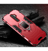 Keysion Xiaomi Redmi Note 9 Pro Max Case - Magnetic Shockproof Case Cover Cas TPU Red + Kickstand