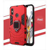 Keysion Xiaomi Redmi Note 7S Case - Magnetische stoßfeste Gehäuseabdeckung Cas TPU Red + Kickstand