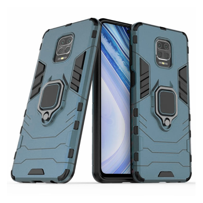 Xiaomi Mi 9T Case - Magnetic Shockproof Case Cover Cas TPU Blue + Kickstand