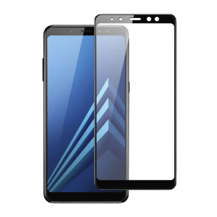 Samsung Galaxy A8 Plus 2018 Protecteur d'écran à couverture complète 9D Film de verre trempé Lunettes en verre trempé