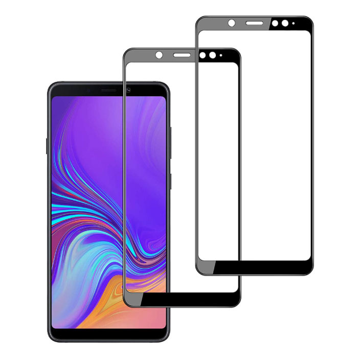 Paquete de 2 protectores de pantalla de cubierta completa para Samsung Galaxy A9 2018 Película de vidrio templado 9D Vidrio templado