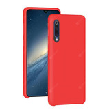 HATOLY Xiaomi Mi 10 Funda de silicona ultradelgada TPU Carcasa Cubierta roja