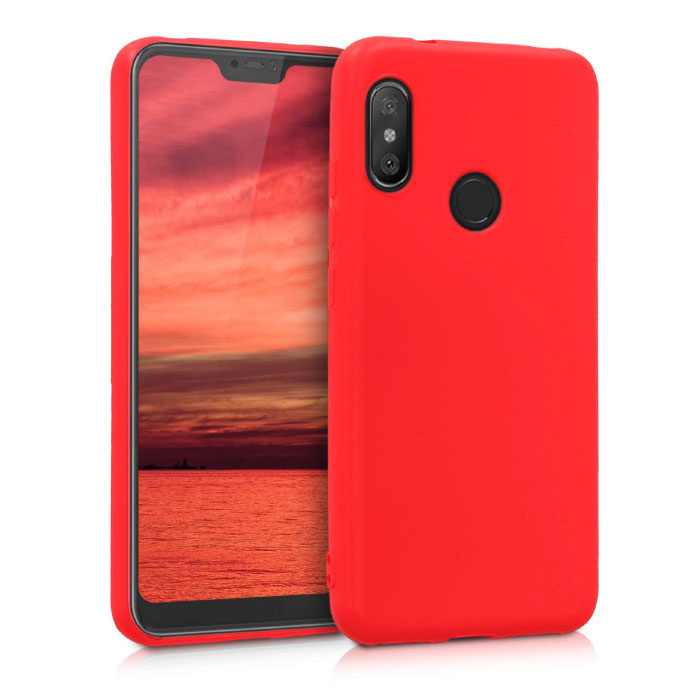 Xiaomi Redmi 9A Custodia in silicone ultrasottile Custodia in TPU Cover rossa