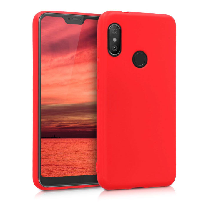 HATOLY Xiaomi Redmi Note 8T Funda de silicona ultradelgada TPU Funda roja