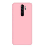 HATOLY Etui silikonowe Ultra cienkie etui Xiaomi Redmi Note 8 z TPU w kolorze różowym