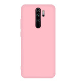 HATOLY Xiaomi Redmi Note 8 Funda de silicona ultradelgada TPU Funda rosa