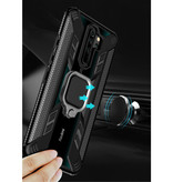 Keysion Xiaomi Redmi Note 8 Pro Case - Magnetic Shockproof Case Cover Cas TPU Black + Kickstand