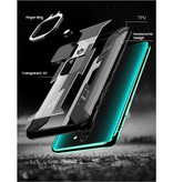 Keysion Xiaomi Redmi Note 9 Pro Max Hoesje  - Magnetisch Shockproof Case Cover Cas TPU Rood + Kickstand