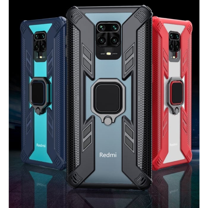 Keysion Xiaomi Redmi Note 7 Pro Case - Magnetic Shockproof Case Cover Cas TPU Red + Kickstand