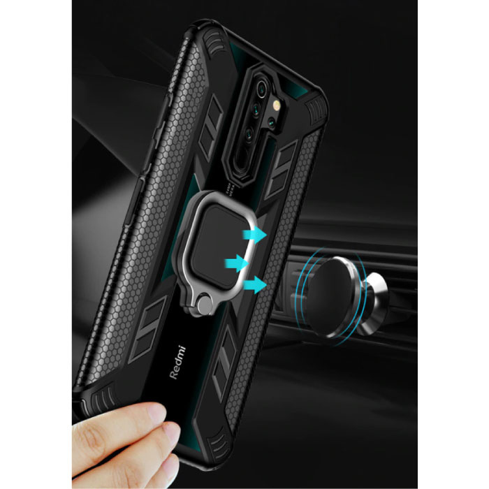 Keysion Xiaomi Redmi Note 7 Pro Case - Magnetic Shockproof Case Cover Cas TPU Red + Kickstand