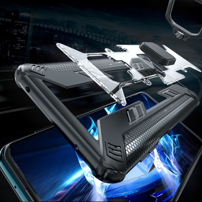 Keysion Xiaomi Redmi Note 7 Pro Case - Magnetic Shockproof Case Cover Cas TPU Red + Kickstand