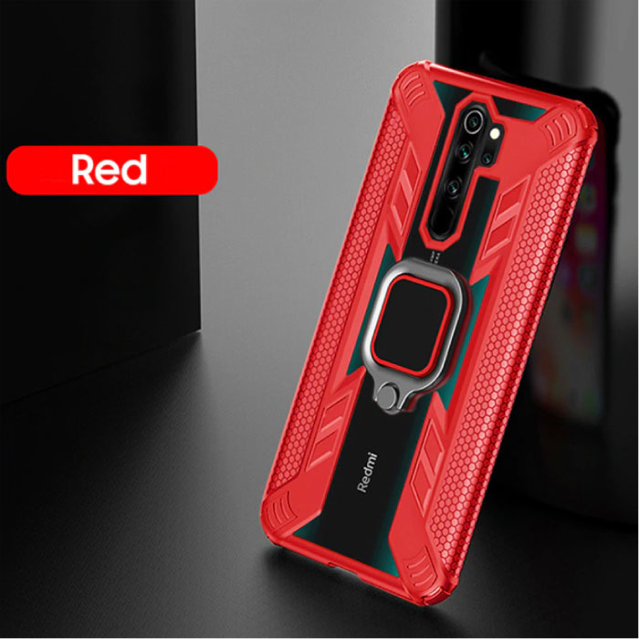 Keysion Xiaomi Redmi Note 7 Pro Case - Magnetic Shockproof Case Cover Cas TPU Red + Kickstand