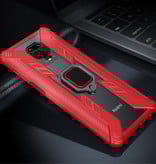 Keysion Etui Xiaomi Mi Note 10 Pro - Magnetyczne, Wstrząsoodporne Etui Cas TPU Czerwone + Podpórka