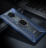 Keysion Xiaomi Redmi Note 7 Pro Hoesje  - Magnetisch Shockproof Case Cover Cas TPU Blauw + Kickstand
