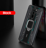 Keysion Xiaomi Mi 8 Lite Case - Magnetische stoßfeste Gehäuseabdeckung Cas TPU Black + Kickstand