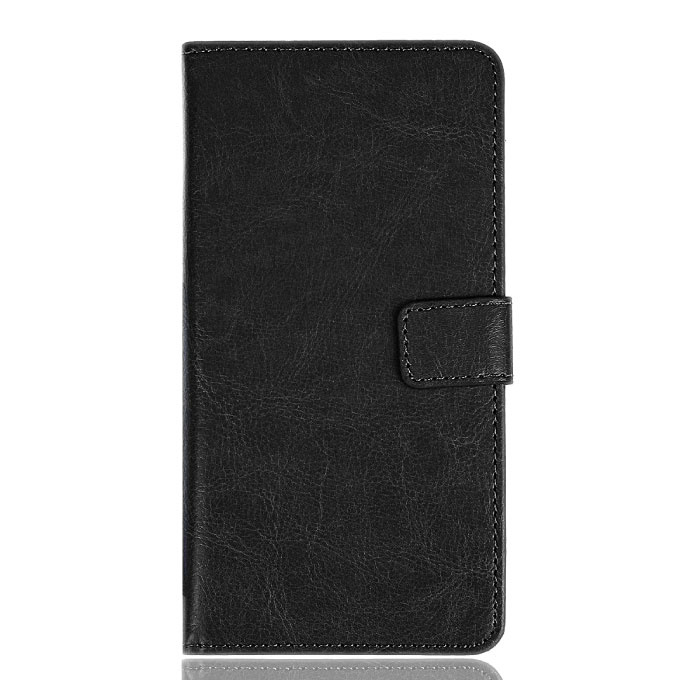 Funda con tapa de cuero para Xiaomi Redmi 4X - Funda de cuero PU Funda con tapa Cas Negro