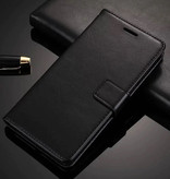 Stuff Certified® Xiaomi Mi A2 Lite Leather Flip Case Wallet - PU Leather Wallet Cover Cas Case Black