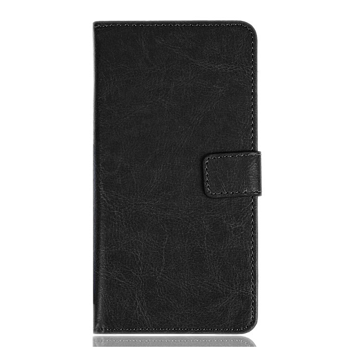 Skórzany portfel z klapką Xiaomi Mi A2 - Portfel ze skóry PU Pokrowiec Cas w kolorze czarnym