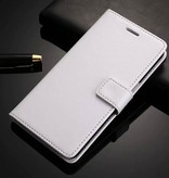 Stuff Certified® Étui à rabat en cuir Xiaomi Mi A3 - Étui à rabat en cuir PU blanc