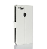 Stuff Certified® Skórzany portfel z klapką Xiaomi Mi A2 Lite - skórzany pokrowiec na portfel Cas Case White