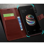 Stuff Certified® Skórzany portfel z klapką Xiaomi Mi 10 Lite - skórzany pokrowiec na portfel Cas Case White