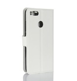 Stuff Certified® Skórzany pokrowiec Xiaomi Redmi Note 9 Pro Flip - PU Leather Wallet Cover Cas Case White