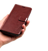 Stuff Certified® Skórzany portfel z klapką Xiaomi Redmi Note 7 - skórzany pokrowiec na portfel Cas Case Brown