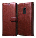 Stuff Certified® Skórzany pokrowiec Xiaomi Redmi K30 Pro Flip - PU Leather Wallet Cover Cas Case Brown