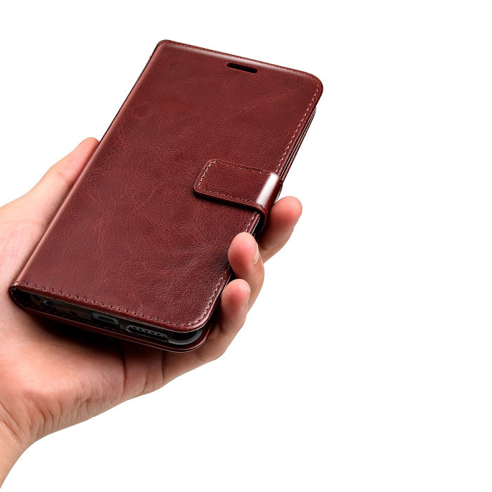 Stuff Certified® Xiaomi Redmi 5A Leather Flip Case Wallet - PU Leather Wallet Cover Cas Case Brown