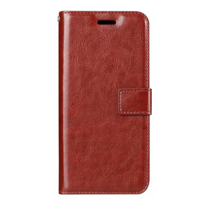 Étui en cuir à rabat Xiaomi Redmi Note 5 - Étui en cuir PU avec étui en cuir rouge