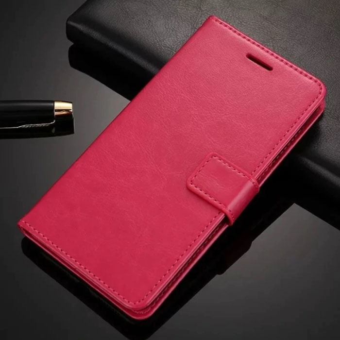 Stuff Certified® Skórzany pokrowiec Xiaomi Mi Note 10 Pro Flip - Skórzany pokrowiec na portfel Cas Case Red