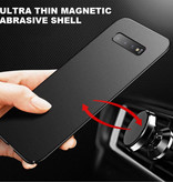 USLION Samsung Galaxy S10 Magnetic Ultra Thin Fall - Hard Matte Case Cover Schwarz