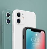 MaxGear iPhone 8 Plus Square Silicone Case - Soft Matte Case Liquid Cover Blue