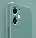 MaxGear Funda de Silicona Cuadrada para iPhone X - Funda Suave Mate Liquid Cover Azul