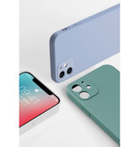 MaxGear Coque Silicone Carrée iPhone XS - Coque Souple Matte Liquid Cover Bleu