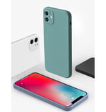 MaxGear Custodia in silicone quadrata per iPhone 12 Pro Max - Cover liquida morbida opaca blu