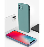 MaxGear iPhone X Square Silicone Case - Soft Matte Case Liquid Cover Dark Green