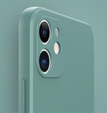 MaxGear Custodia in silicone quadrata Mini per iPhone 12 - Cover liquida morbida opaca grigia