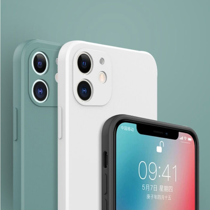 MaxGear iPhone XR Square Silicone Case - Soft Matte Case Liquid Cover Green