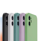 MaxGear Coque iPhone 6S Carrée en Silicone - Coque Souple Matte Liquid Cover Rose Clair