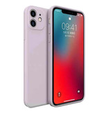 MaxGear Funda de Silicona Cuadrada Mini para iPhone 12 - Funda Suave Mate Funda Líquida Gris