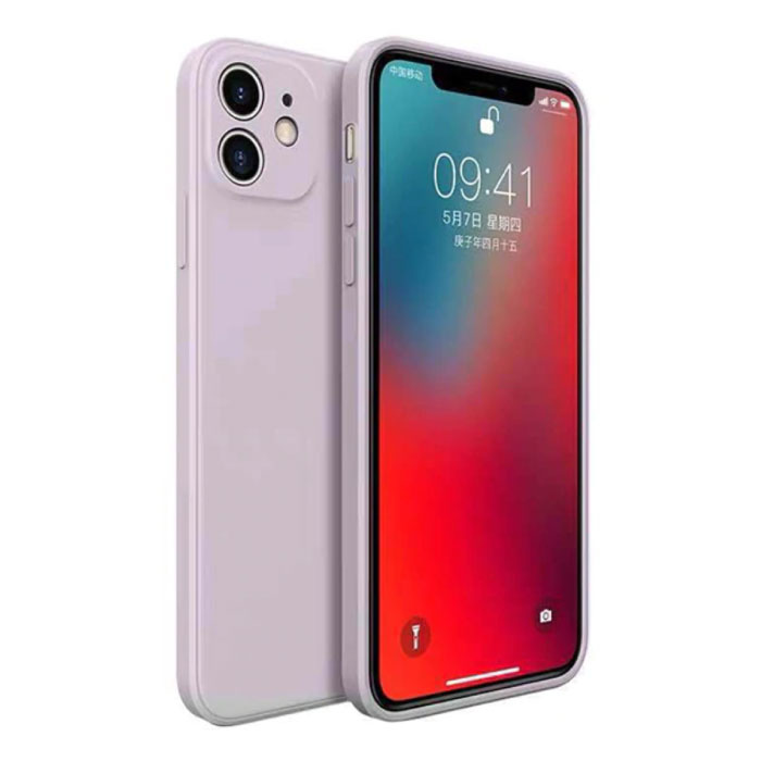 Funda de Silicona Cuadrada Mini para iPhone 12 - Funda Suave Mate Funda Líquida Gris