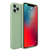 MaxGear Funda de Silicona Cuadrada para iPhone 12 - Funda Suave Mate Liquid Cover Verde