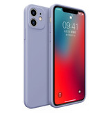 MaxGear Coque iPhone 12 Mini Carrée en Silicone - Coque Souple Matte Liquid Cover Bleu Clair