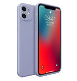 MaxGear iPhone 11 Pro Max Square Silicone Hoesje - Zachte Matte Case Liquid Cover Lichtblauw