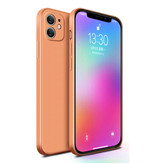 MaxGear Coque en silicone carrée pour iPhone 11 Pro Max - Coque souple et mate Liquid Cover Orange