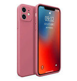 MaxGear iPhone 8 Plus Square Silicone Hoesje - Zachte Matte Case Liquid Cover Roze