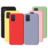 HATOLY Samsung Galaxy M21 Silicone Hoesje - Zachte Matte Case Liquid Cover Donkergroen