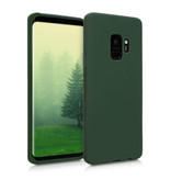 HATOLY Samsung Galaxy A70 Silicone Hoesje - Zachte Matte Case Liquid Cover Donkergroen